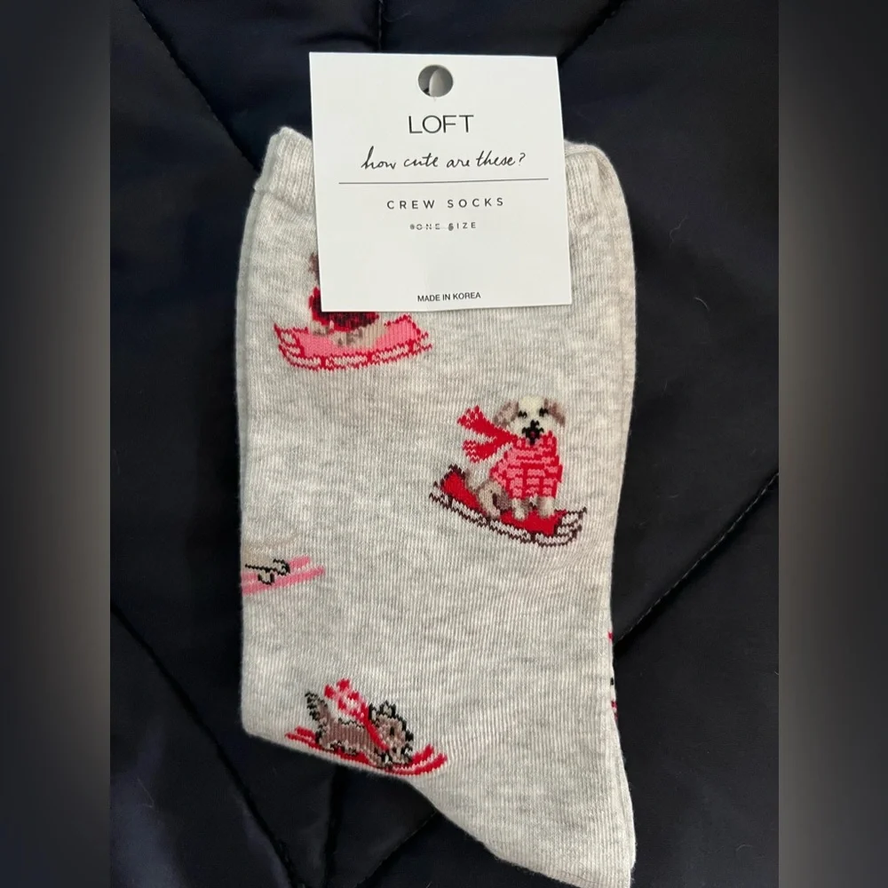 NWT Loft dog crew socks